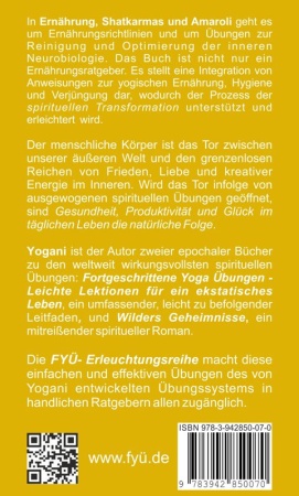 Back-Cover Buch Ernährung, Shatkarmas und Amaroli von Yogani aus dem FYÜ-Verlag