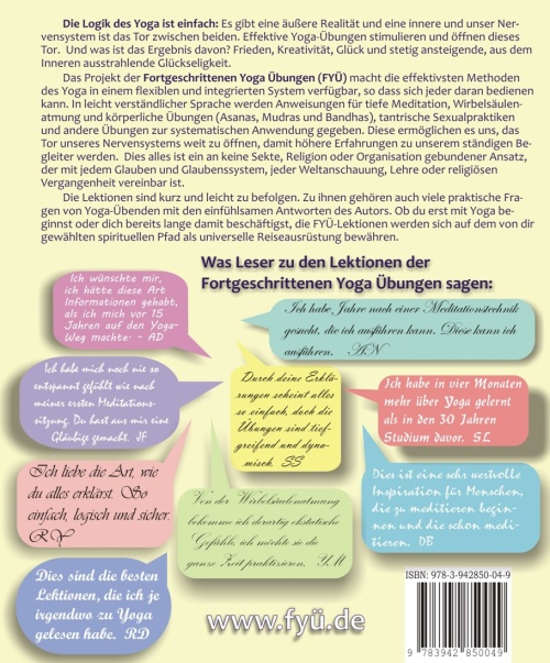 Rückumschlag eBook Leichte Lektionen für ein ekstatisches Leben von Yogani aus dem FYÜ-Verlag