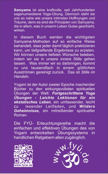back cover Samyama Yogani FYÜ-Verlag