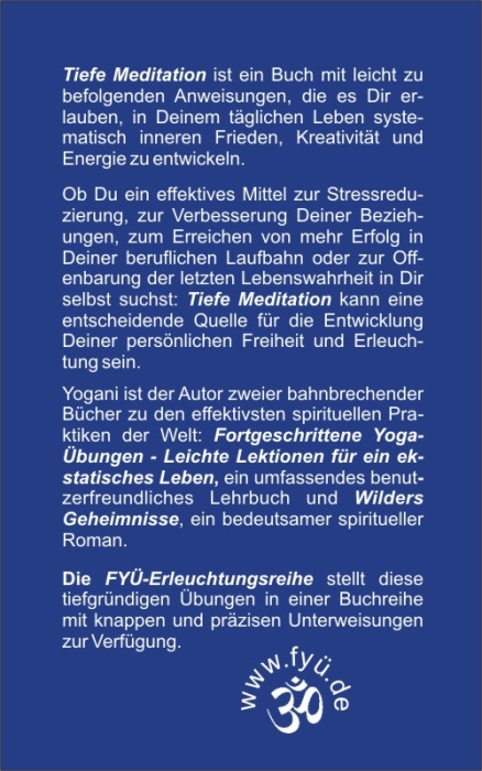 back cover Tiefe Meditation Yogani FYÜ-Verlag