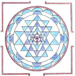 Sri Yantra blau